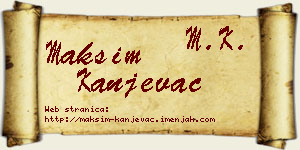 Maksim Kanjevac vizit kartica